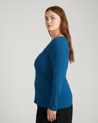 Agatha Liquid Jersey Top - Deep Teal
