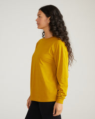 Long Sleeve Relaxed Tee - Mustard