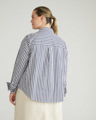 Henning x US Madison Shirt - White/Navy Multi Stripe