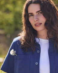 Flynn Short Sleeve Denim Shacket - French Blue