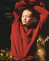 Brenda Zip Sweater - Autumnal Red