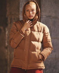 Rainier Short Hooded Puffer - Classic Camel