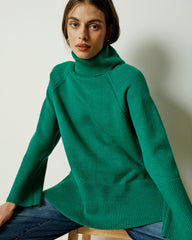Better-Than-Wool Oversize Turtleneck Sweater - Green Tourmaline