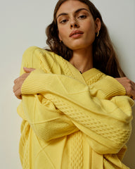 Cable Knit Cardigan - Banana Pudding