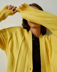Cable Knit Cardigan - Banana Pudding