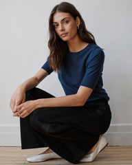 Savvy Fine Knit Sweater Top - Deep Teal