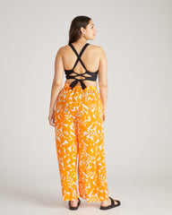 Verbena Voile Pants - Petal Palette Print in Arancia