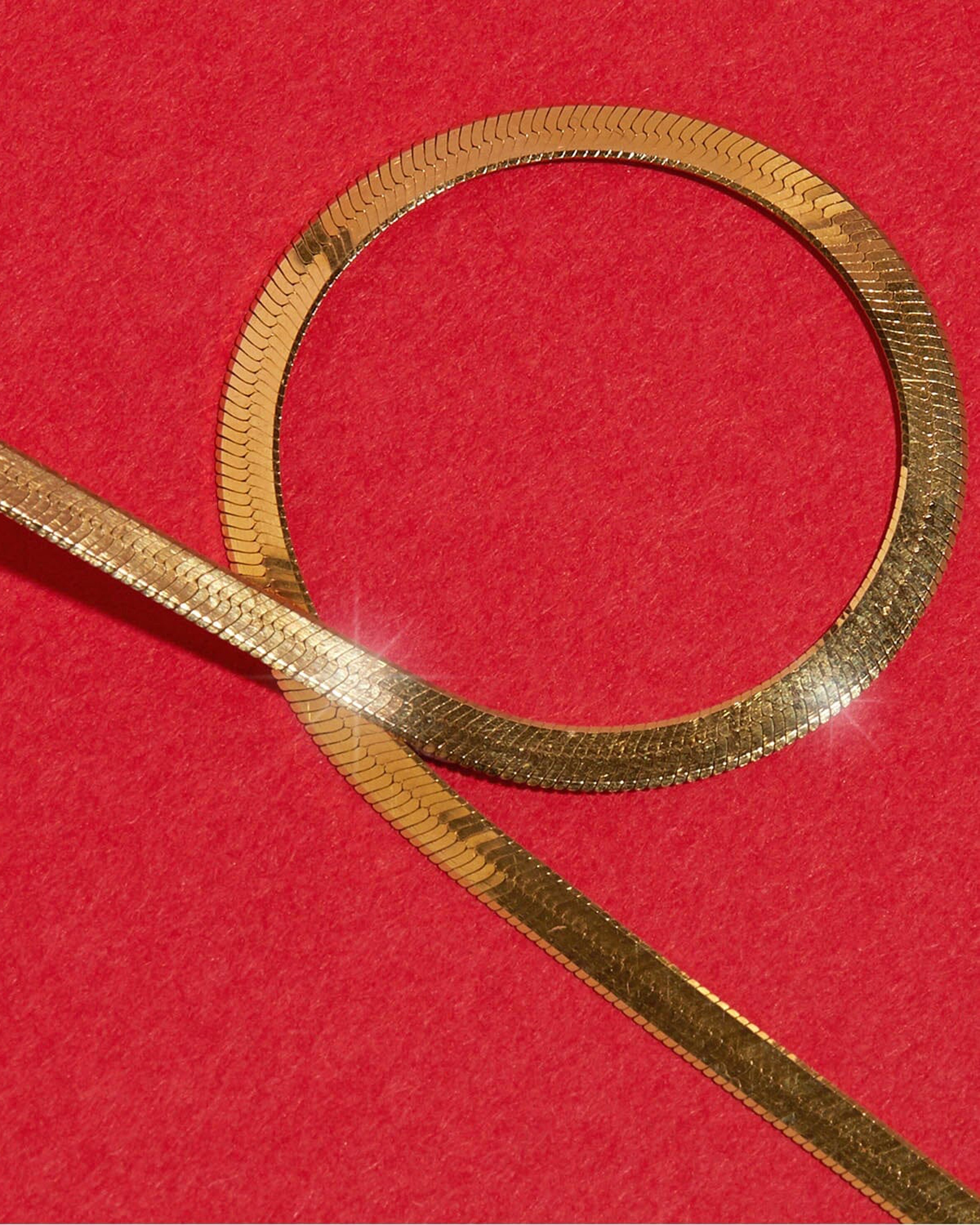 Aurate Gold Herringbone Chain Necklace