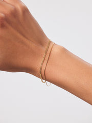 Ana Luisa Solid Yellow Gold - Flat Mariner Chain Bracelet