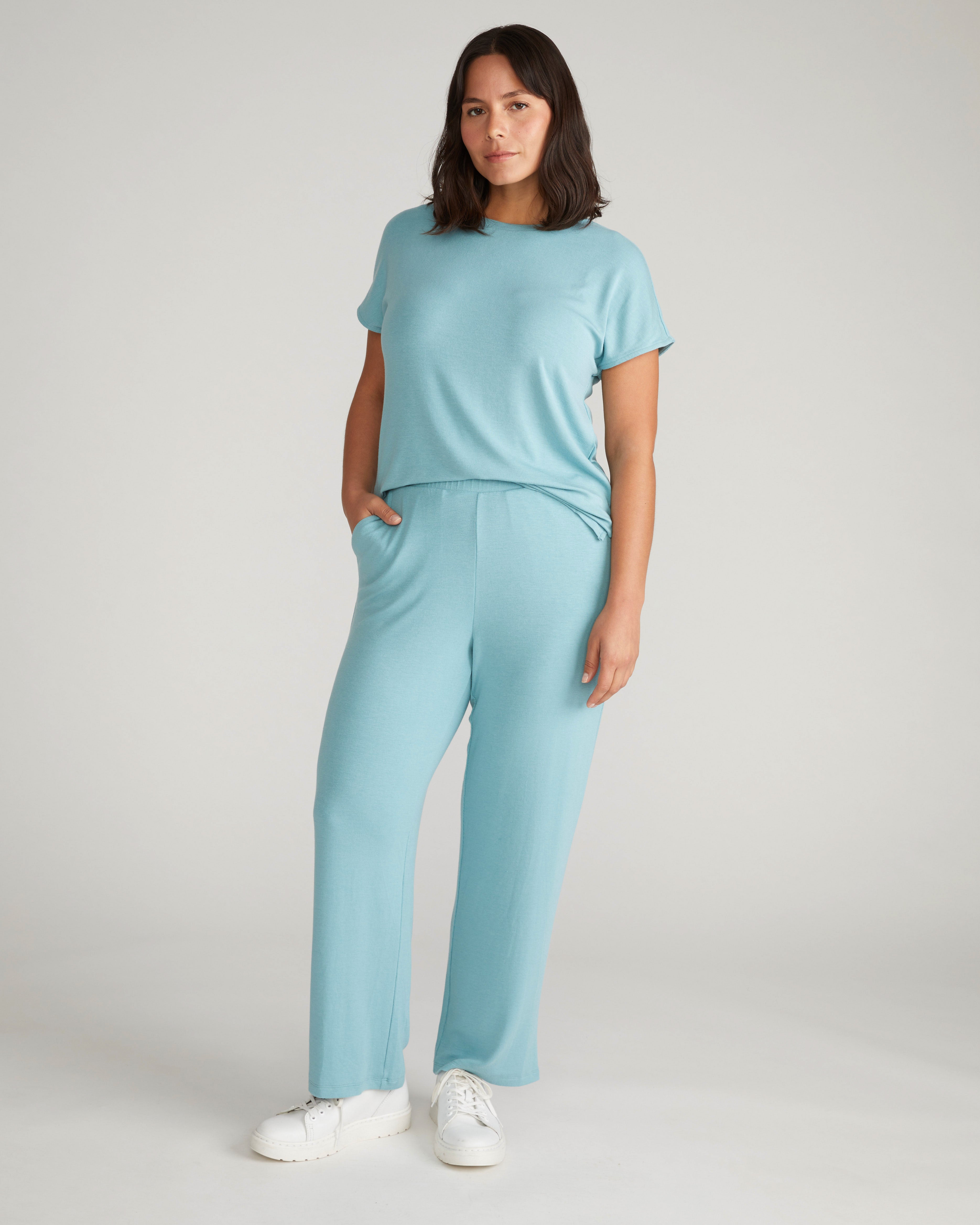 TravelKnit Relaxed Pants - Cameo Blue