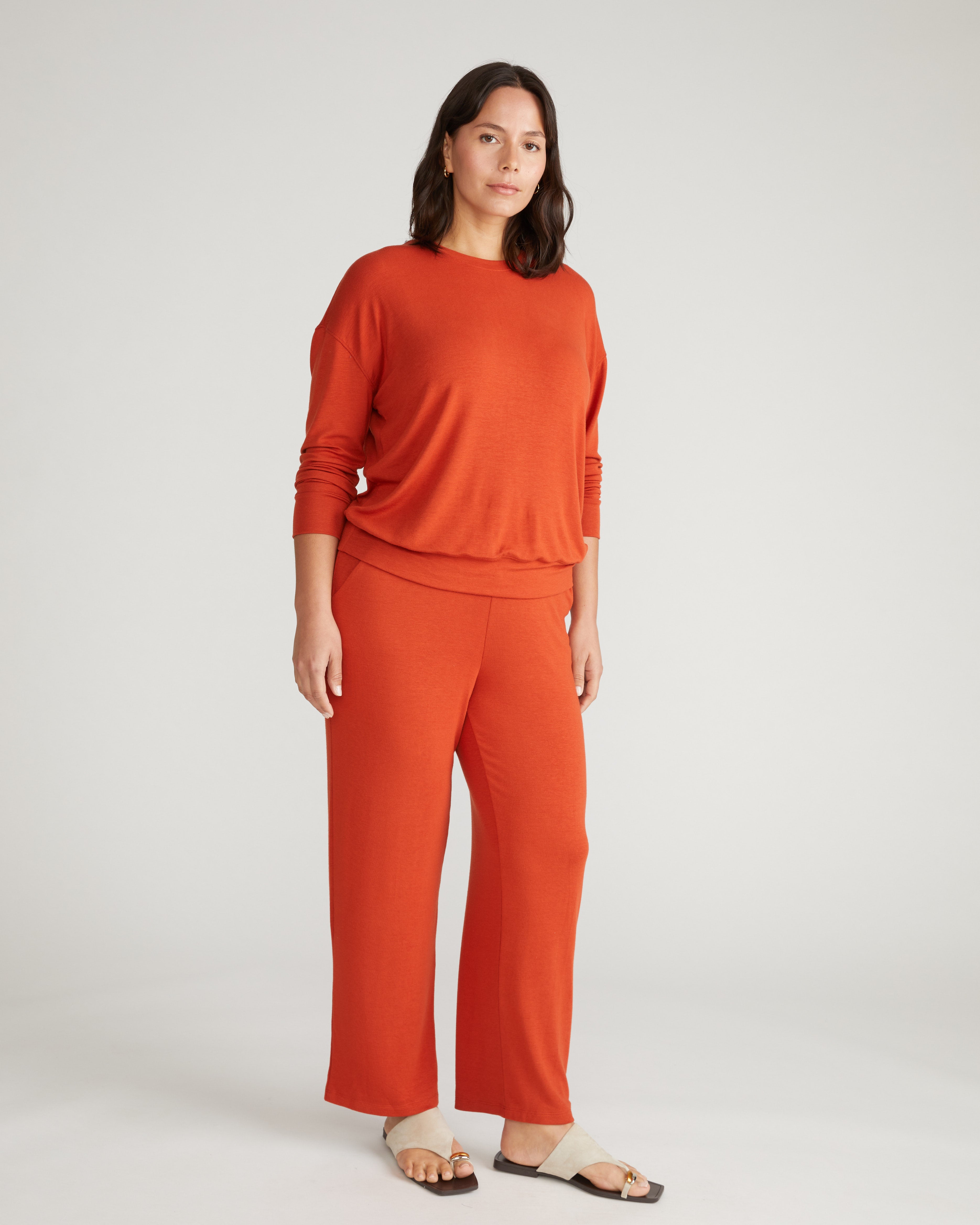 TravelKnit Relaxed Pants - Warm Russet