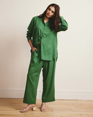 Iris Linen Easy Pull-On Pants - Clover