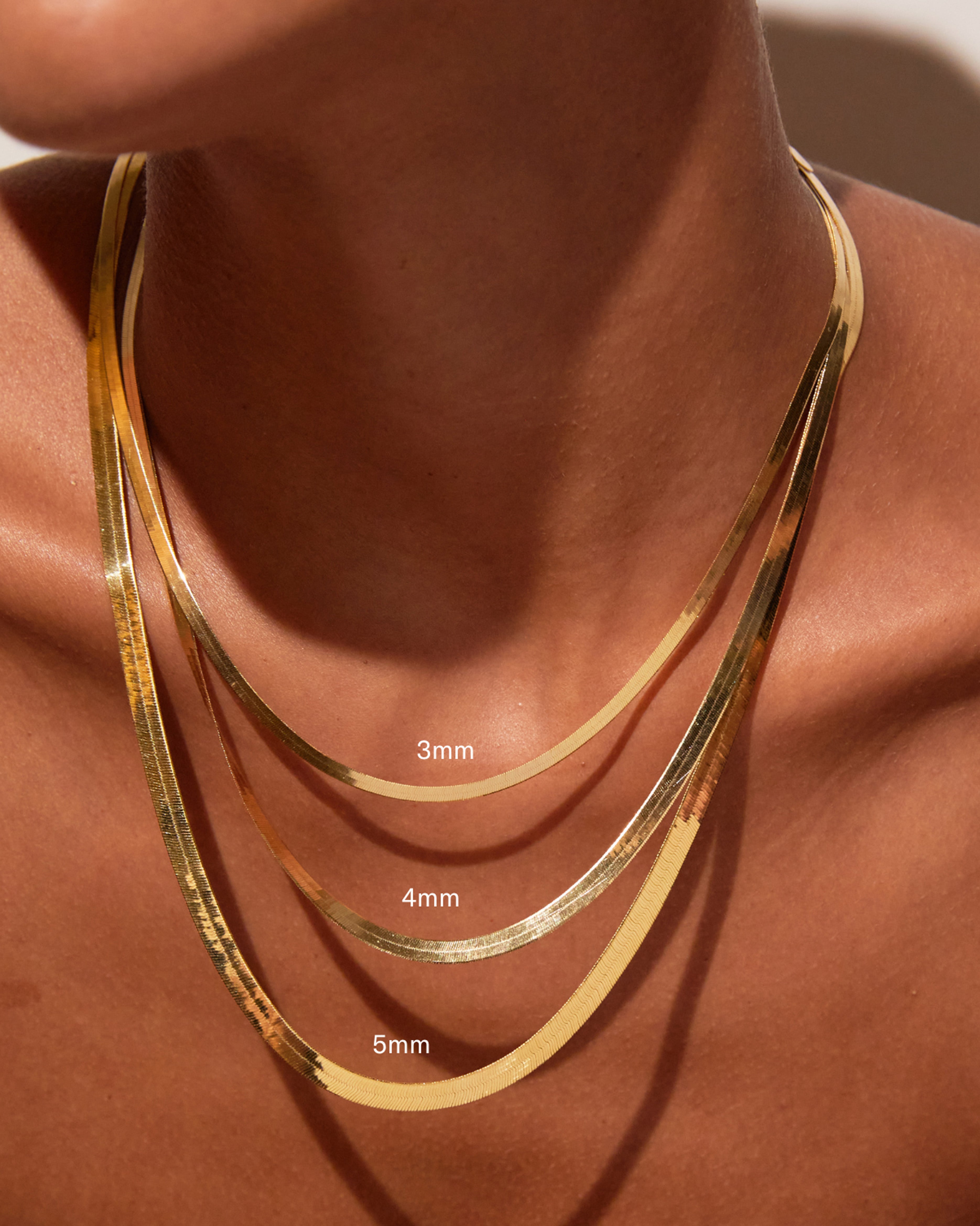 Aurate Gold Herringbone Chain Necklace