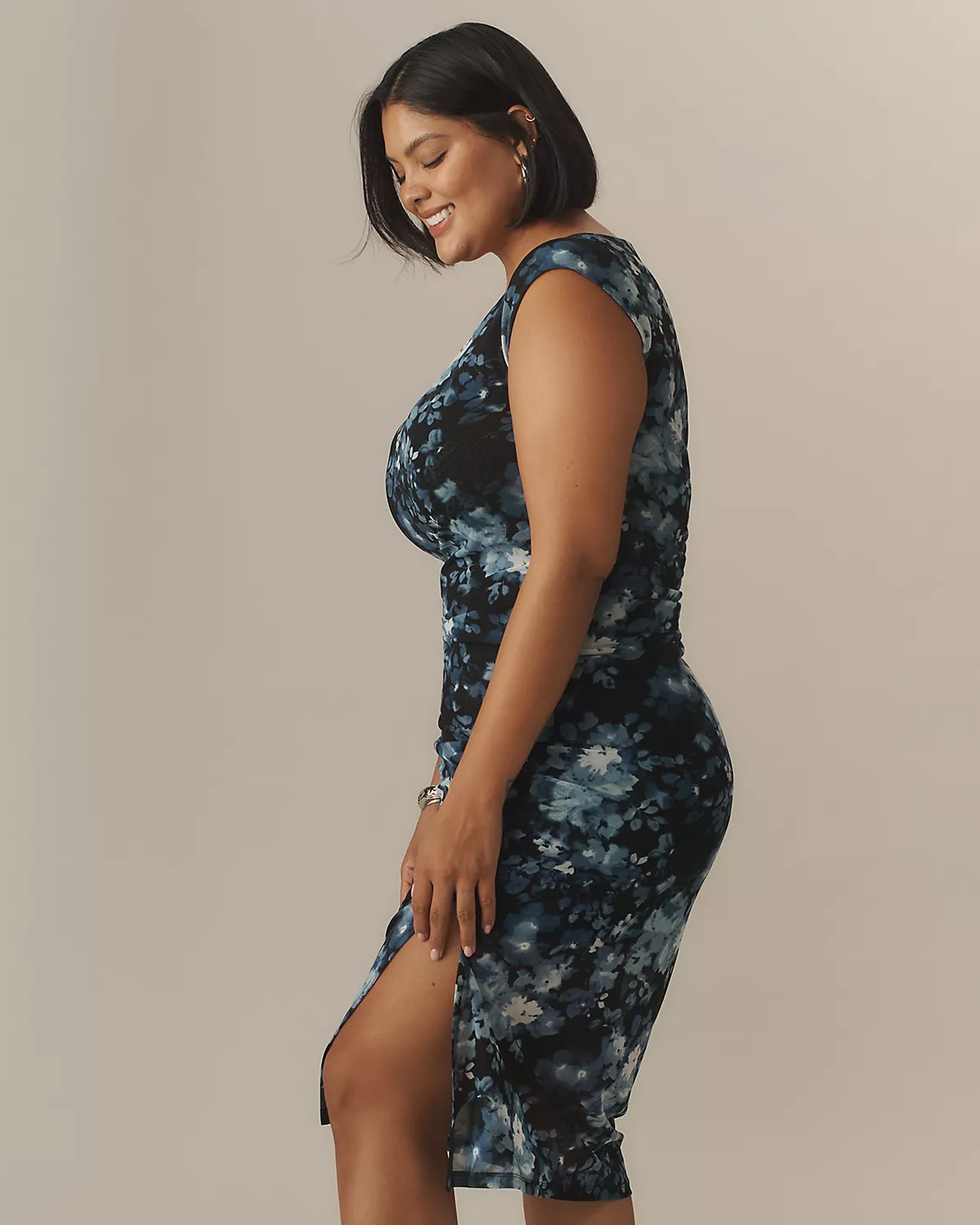 Oasis Mesh Dress - Tumbling Bouquet Print