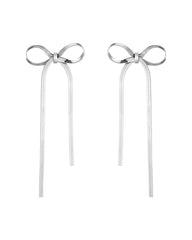 Aurate Herringbone Bow Earrings