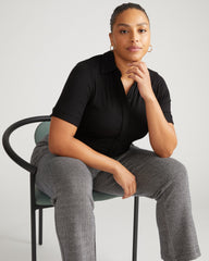 Amaya Ponte Kick Flare Pants - Herringbone Tweed