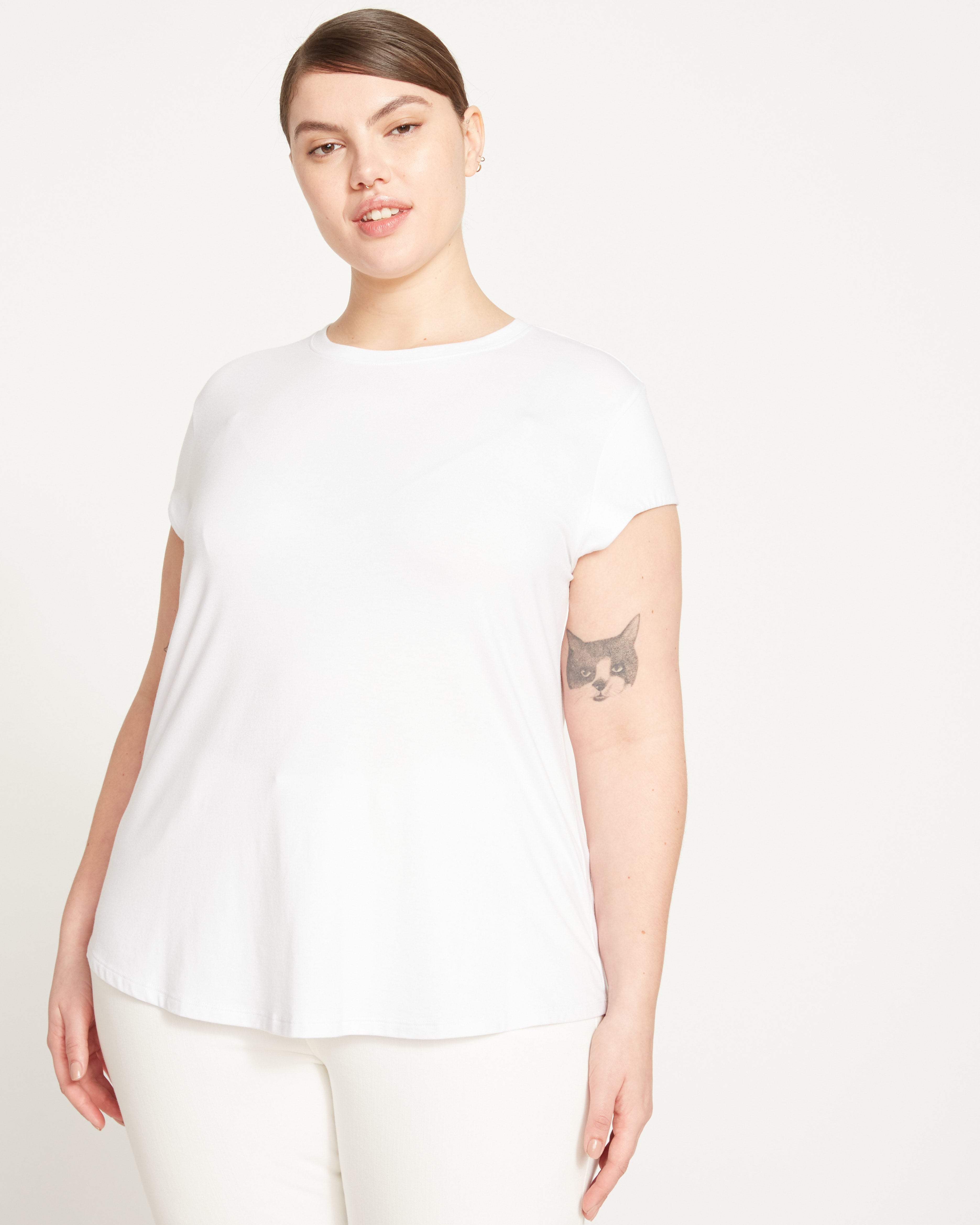 Ashley Cap Sleeve Tee - White