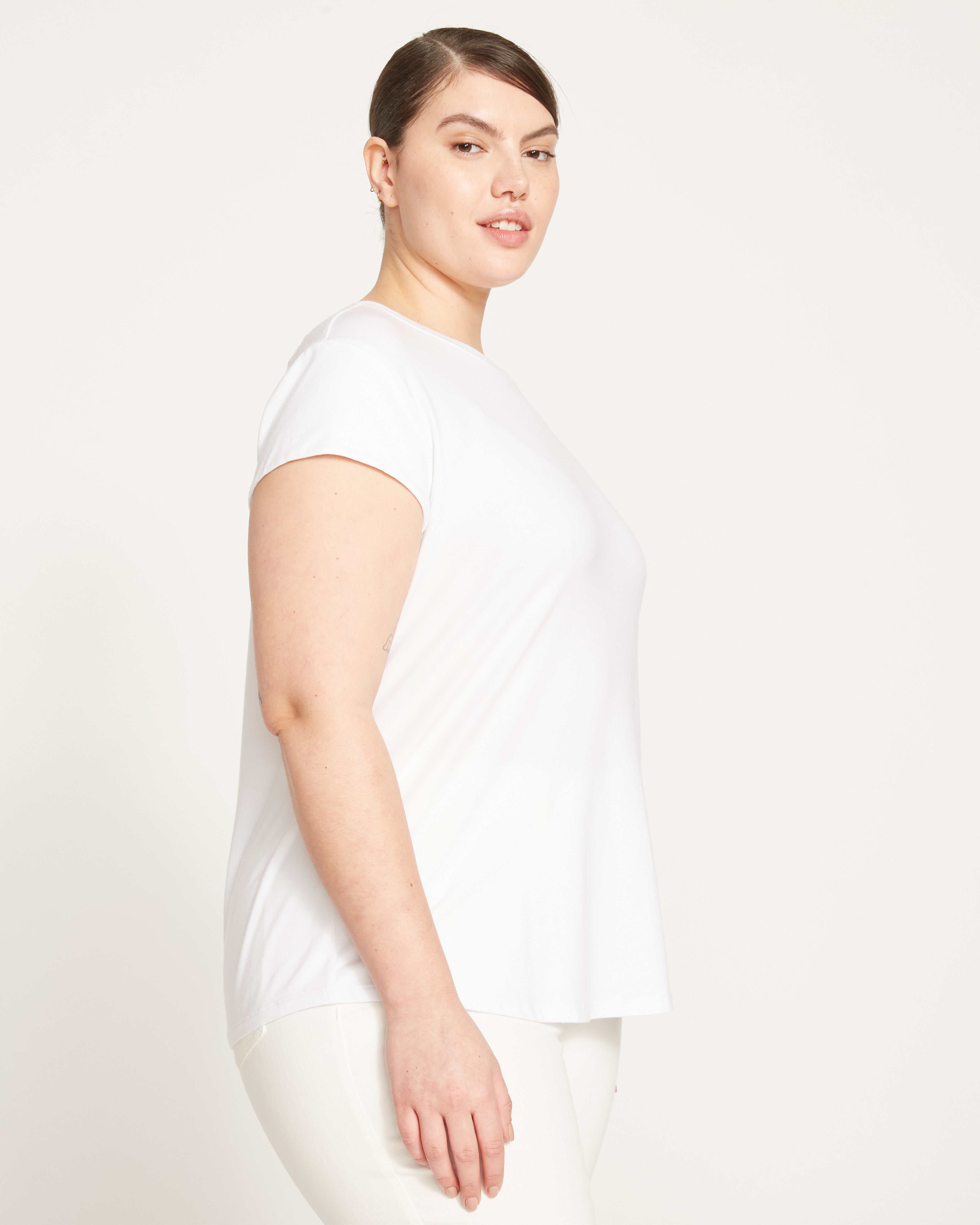 Ashley Cap Sleeve Tee - White