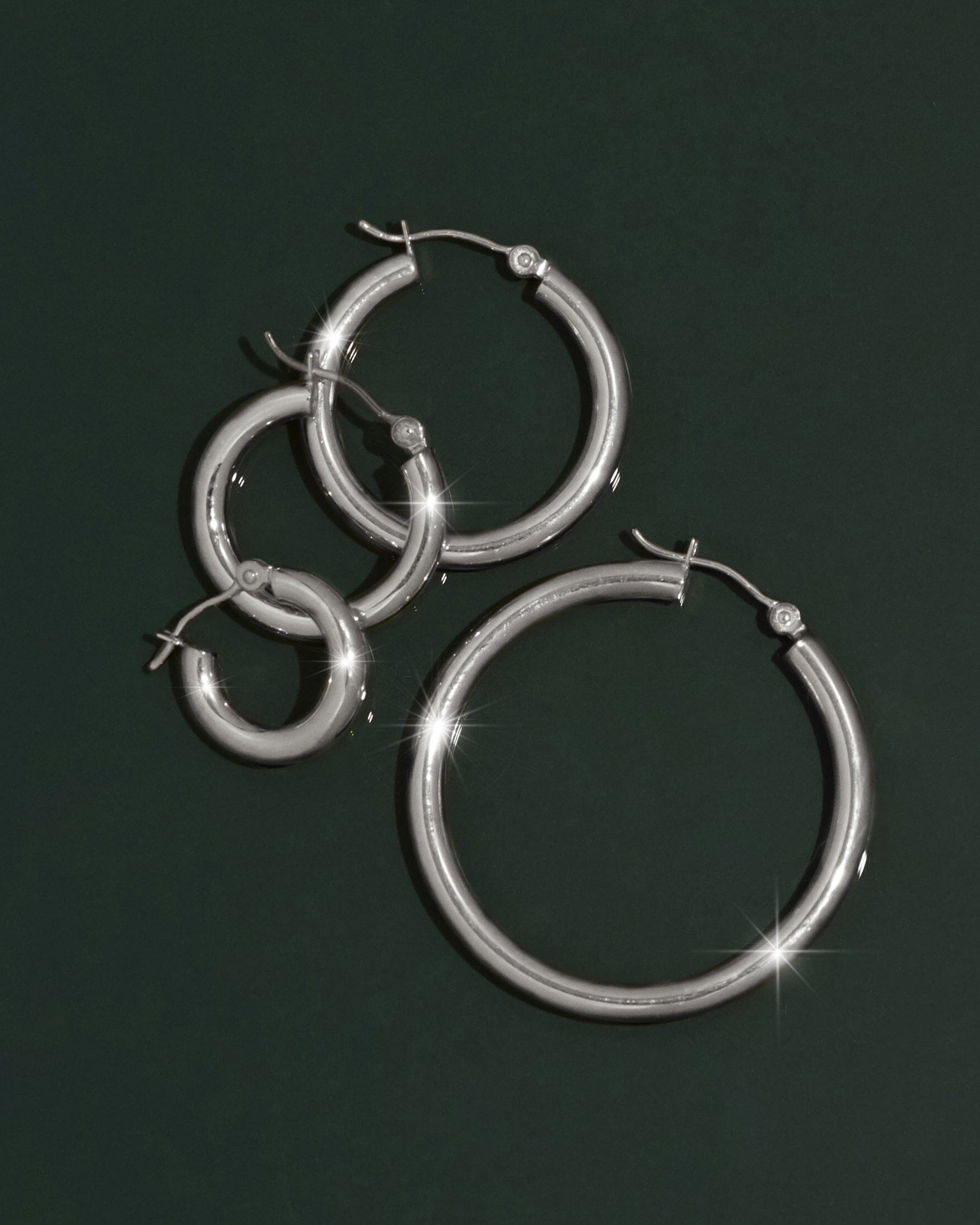 Aurate Silver Hoop Earrings