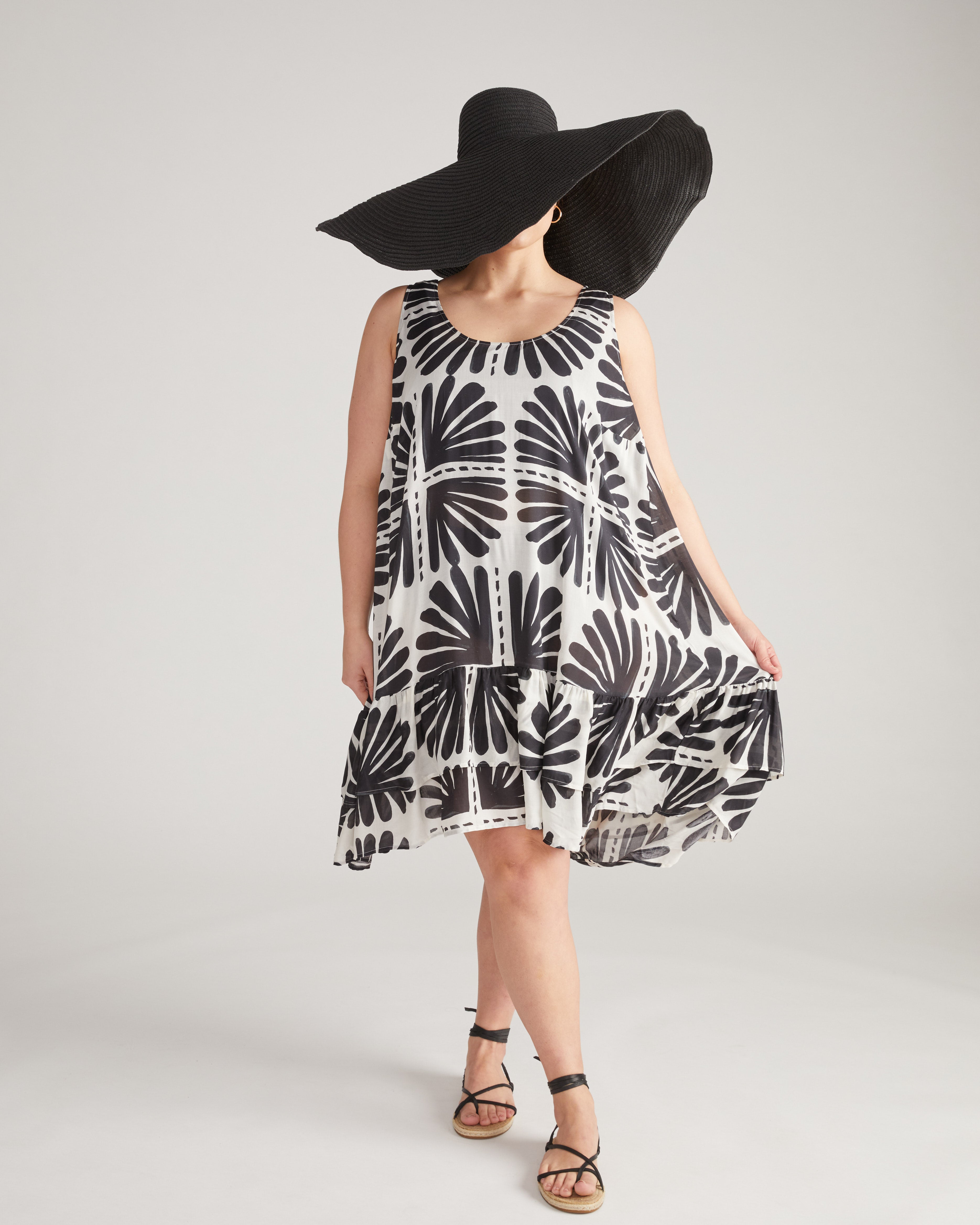 Elodie Voile Dress - Ink Bloom Print