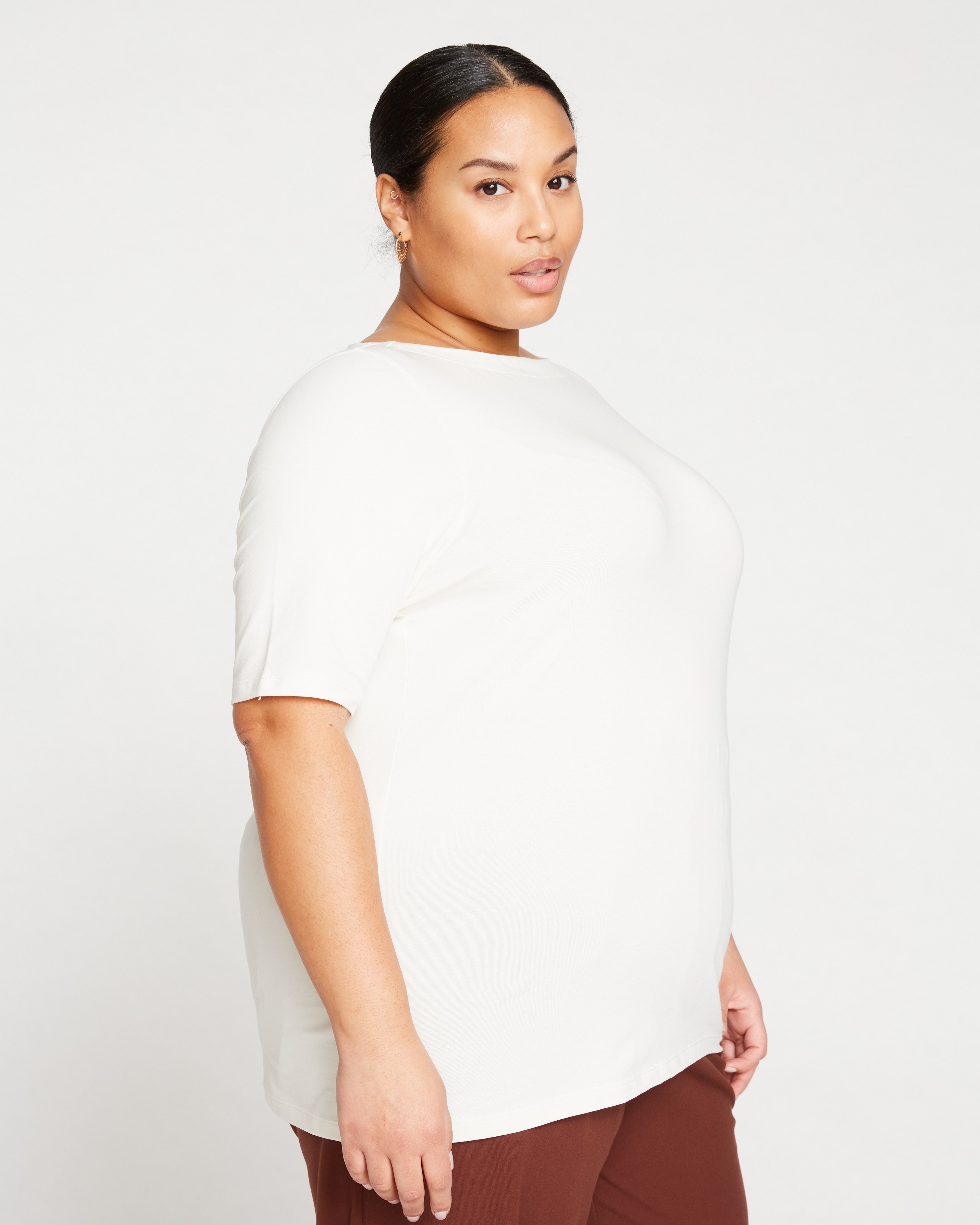 Bella Boatneck Tee - White