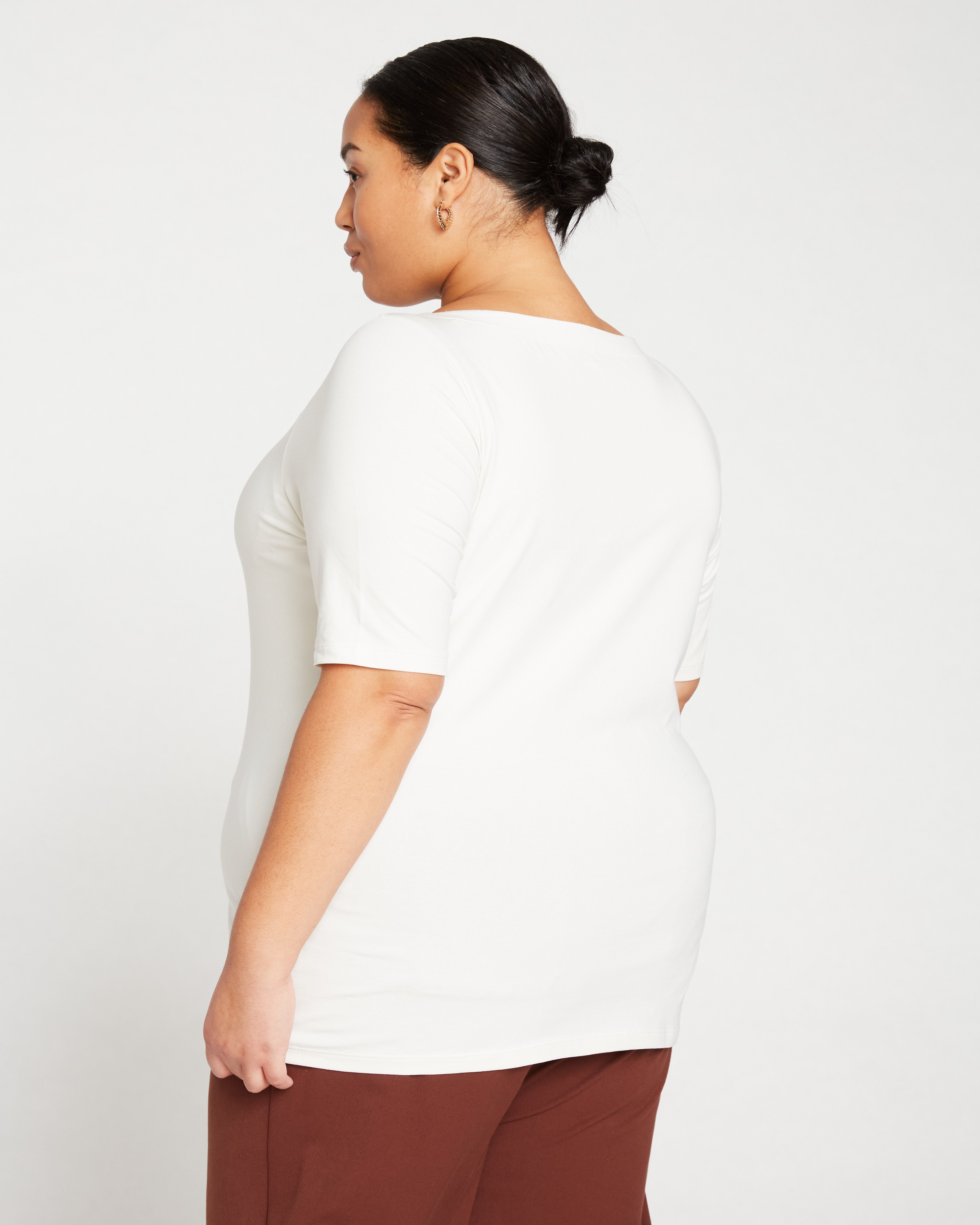 Bella Boatneck Tee - White