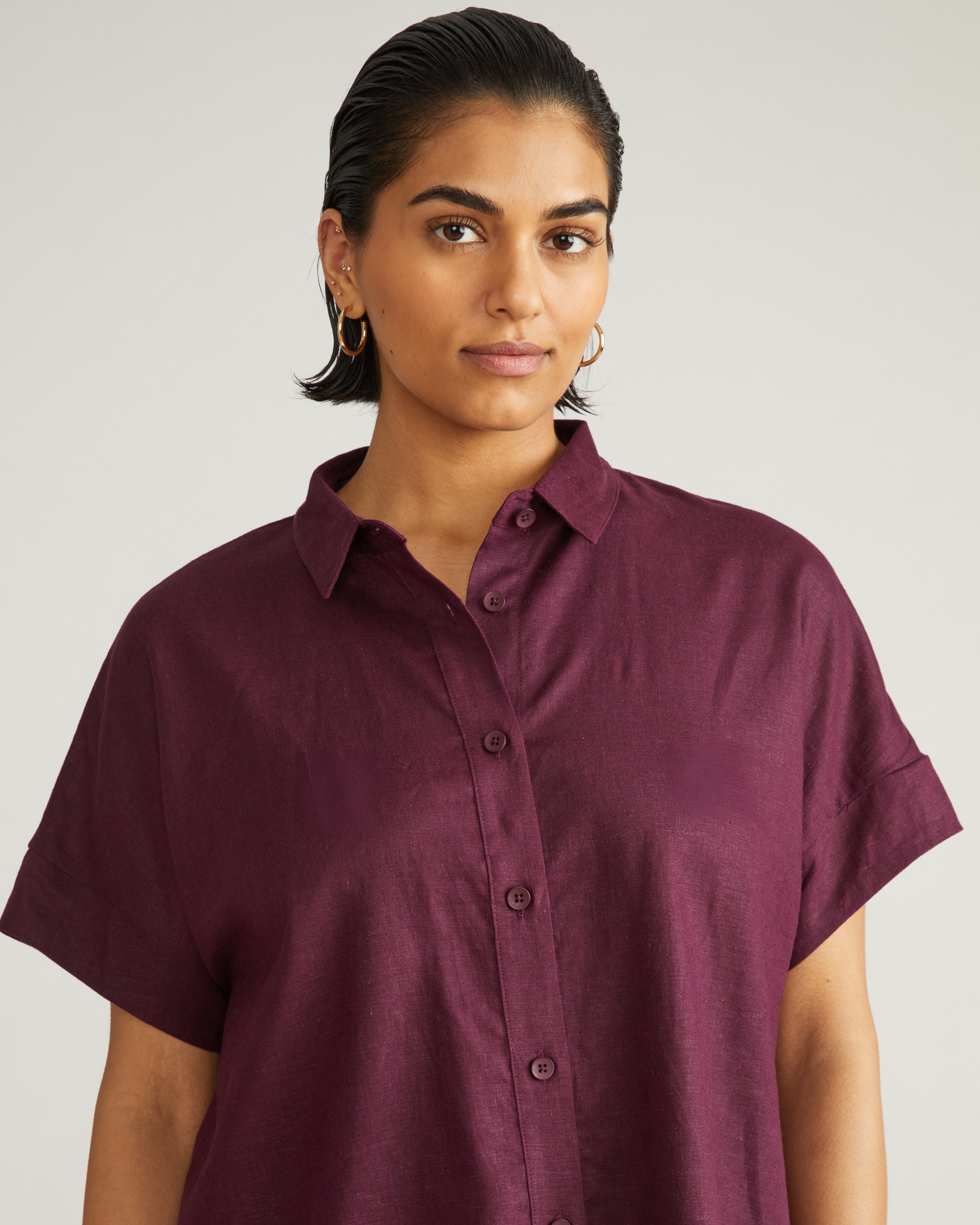 Tupelo Linen Shirt - Acai