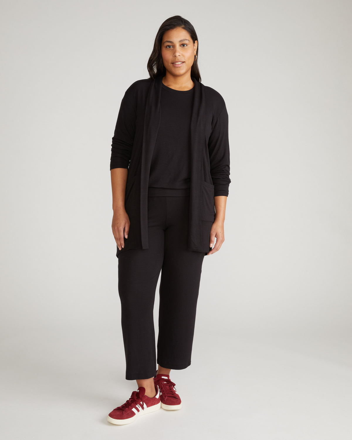 TravelKnit Minimalist Cardigan - Black