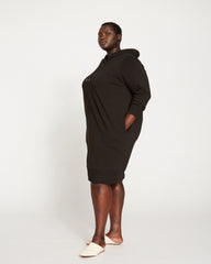 Bree Hooded Sweatshirt Dress - Black