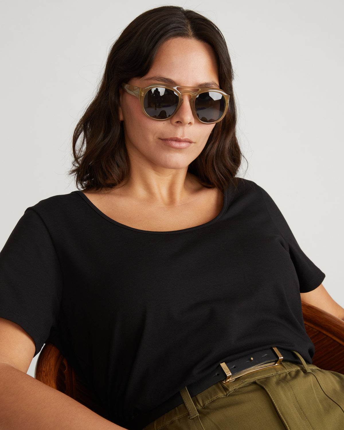 Scoop Neck Tee - Black