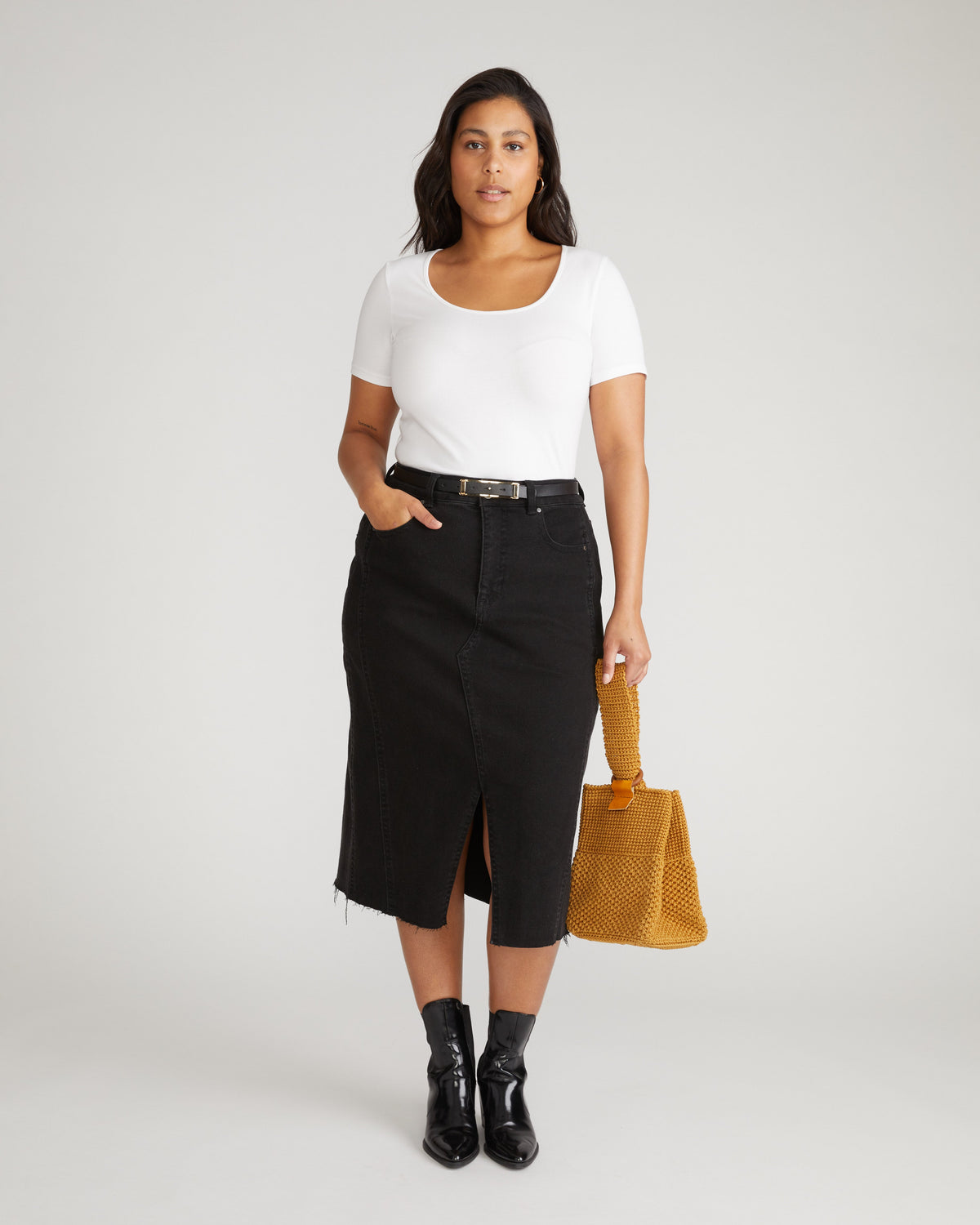 Scoop Neck Tee - White