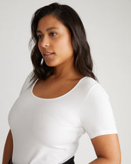 Scoop Neck Tee - White