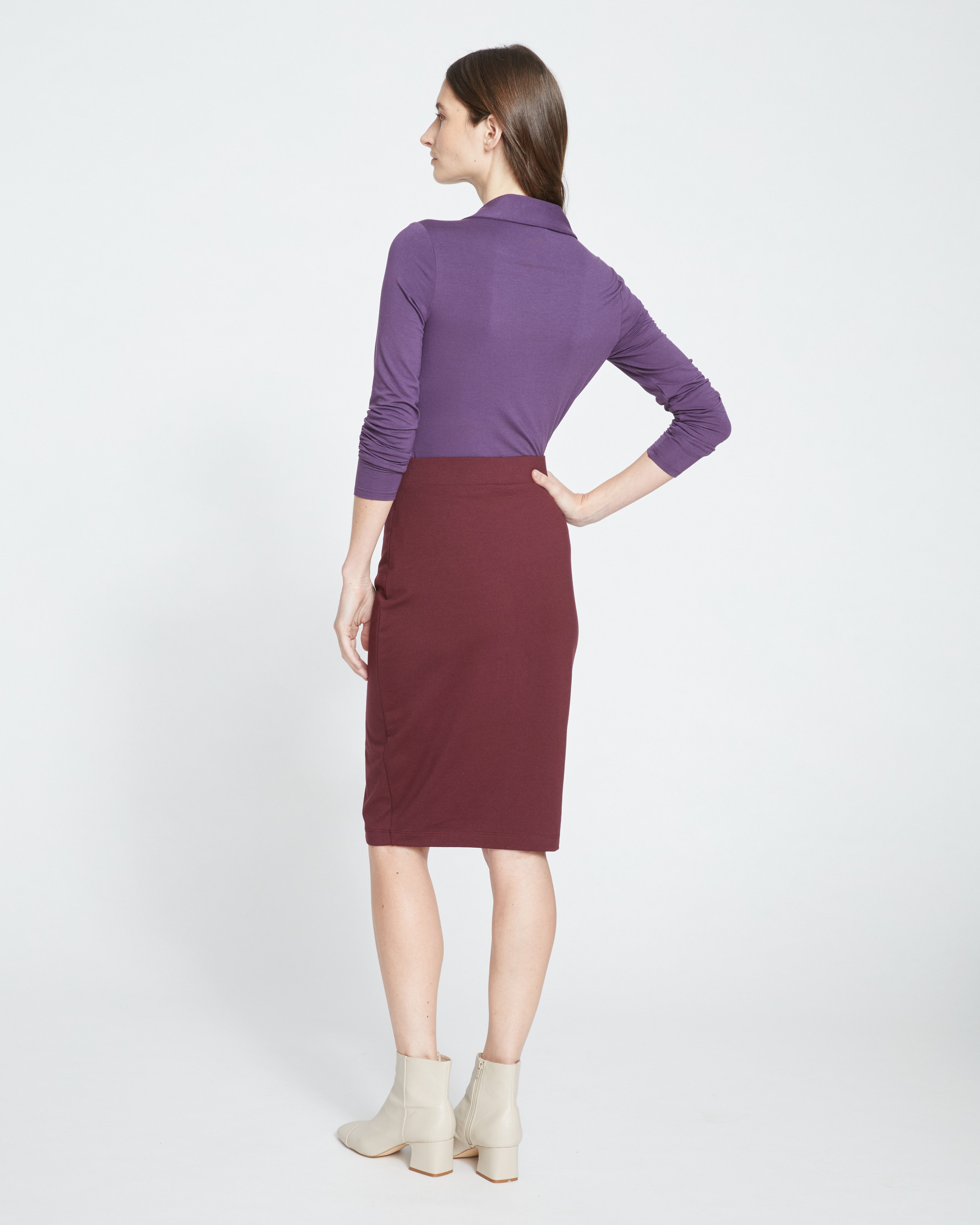 Danube Jersey Skirt - Black Cherry
