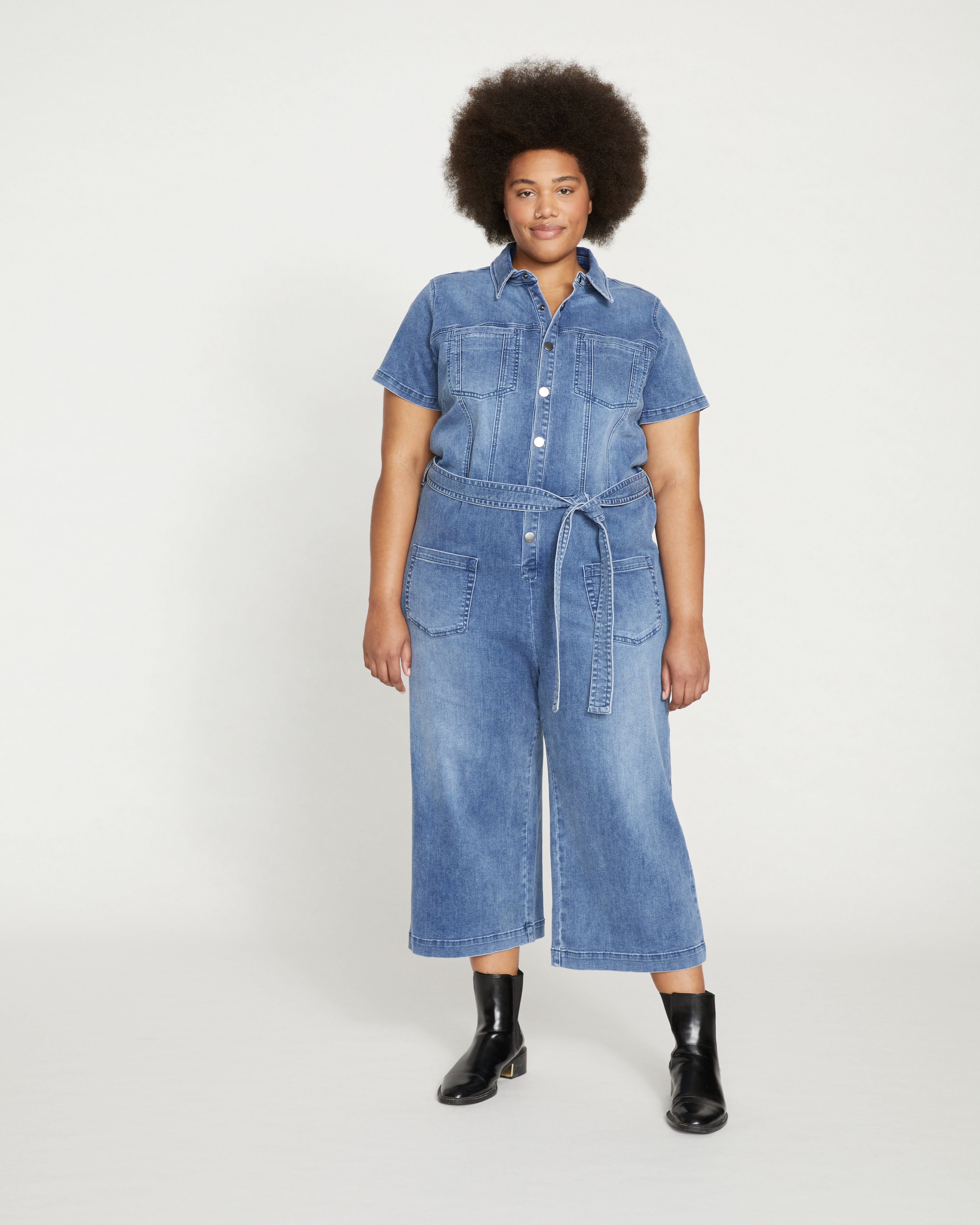 Kate Denim Jumpsuit - Austin Blue