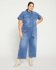 Kate Denim Jumpsuit - Austin Blue