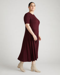 Devi Liquid Jersey Dress - Black Cherry