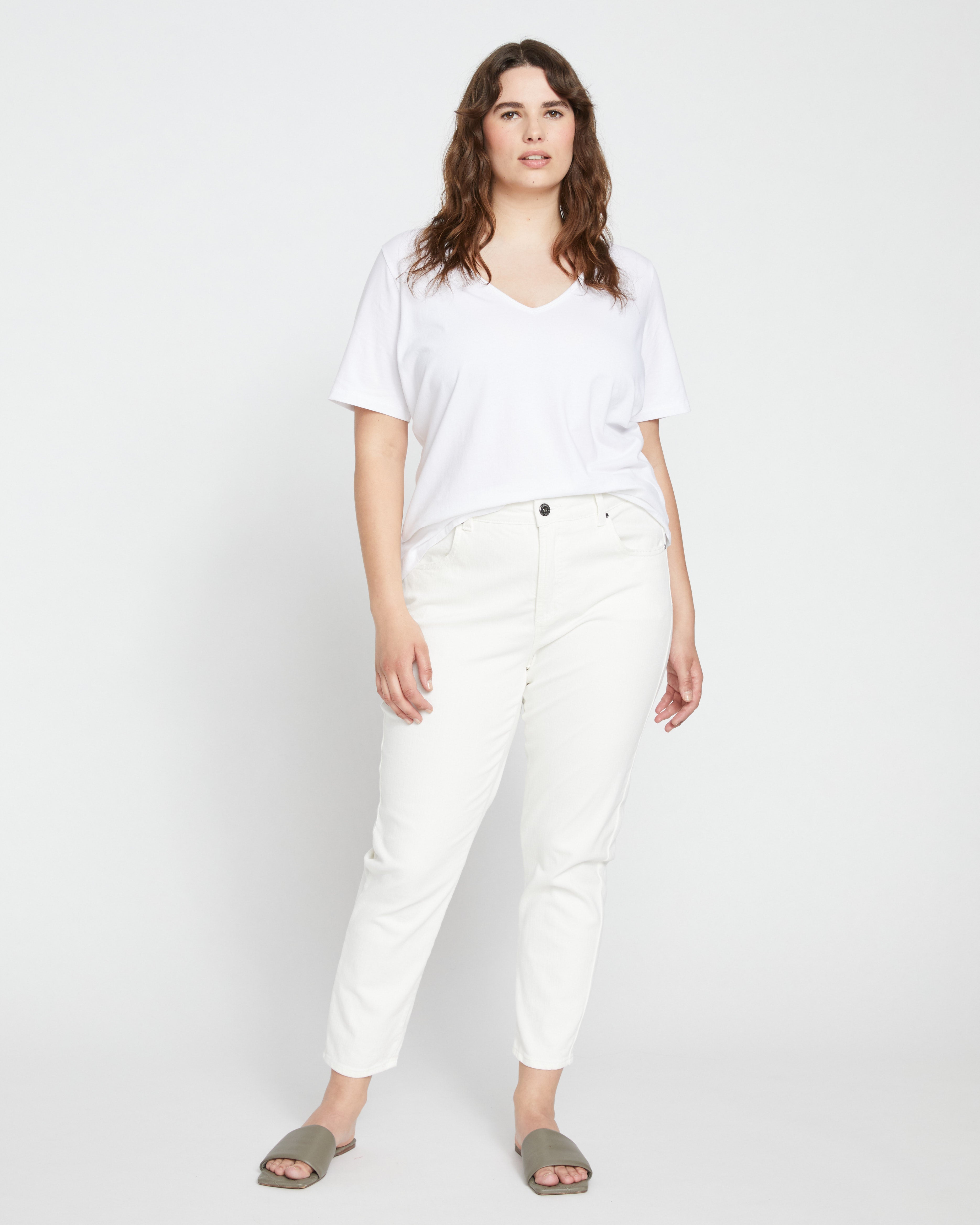 Double V Tee - White