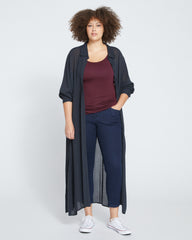 Nailah Button Down Tunic - Black