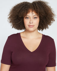 Foundation Short Sleeve V-Neck Tee - Black Cherry
