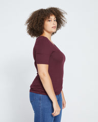 Foundation Short Sleeve V-Neck Tee - Black Cherry