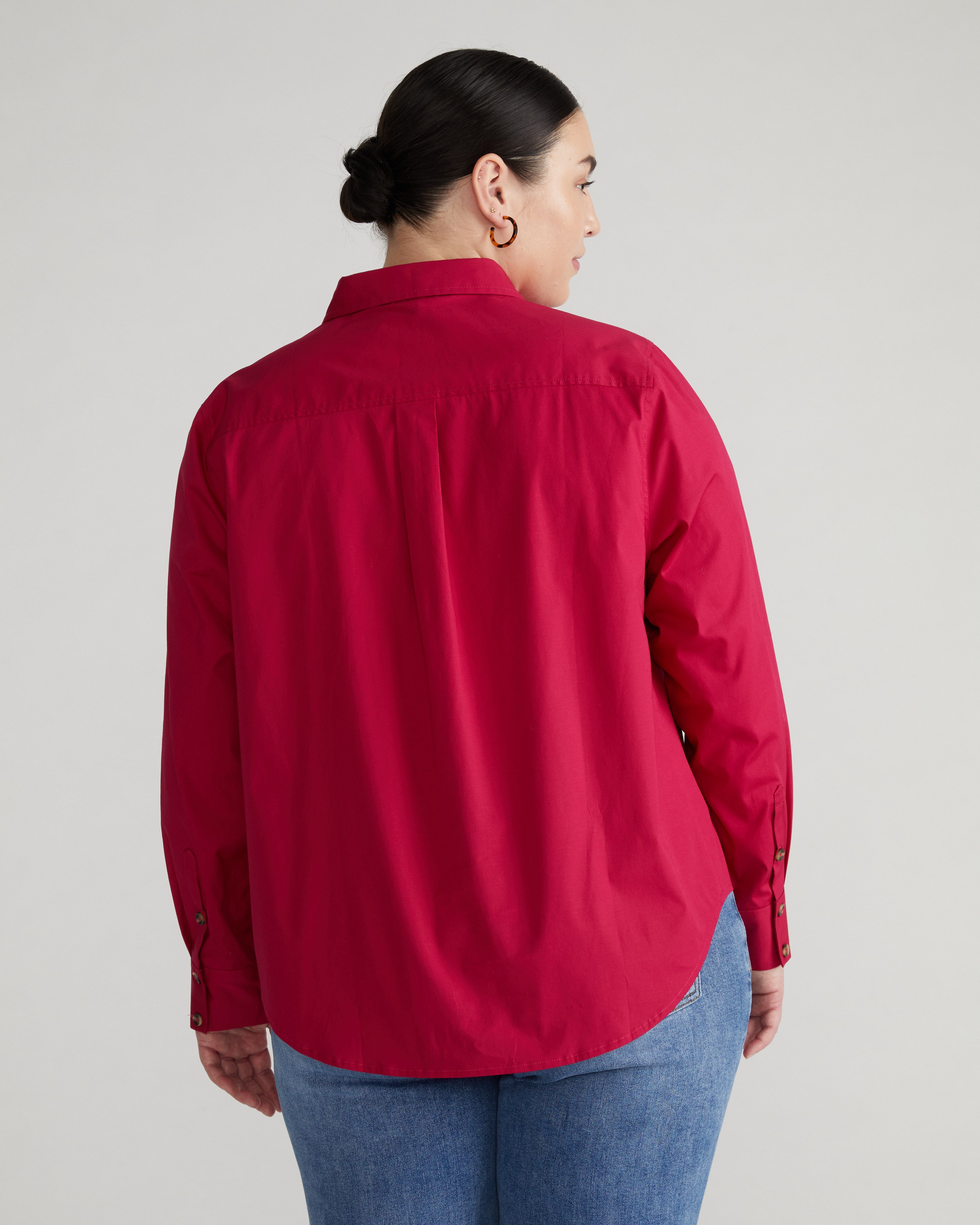 Elbe Popover Stretch Poplin Shirt Classic Fit - Cerise