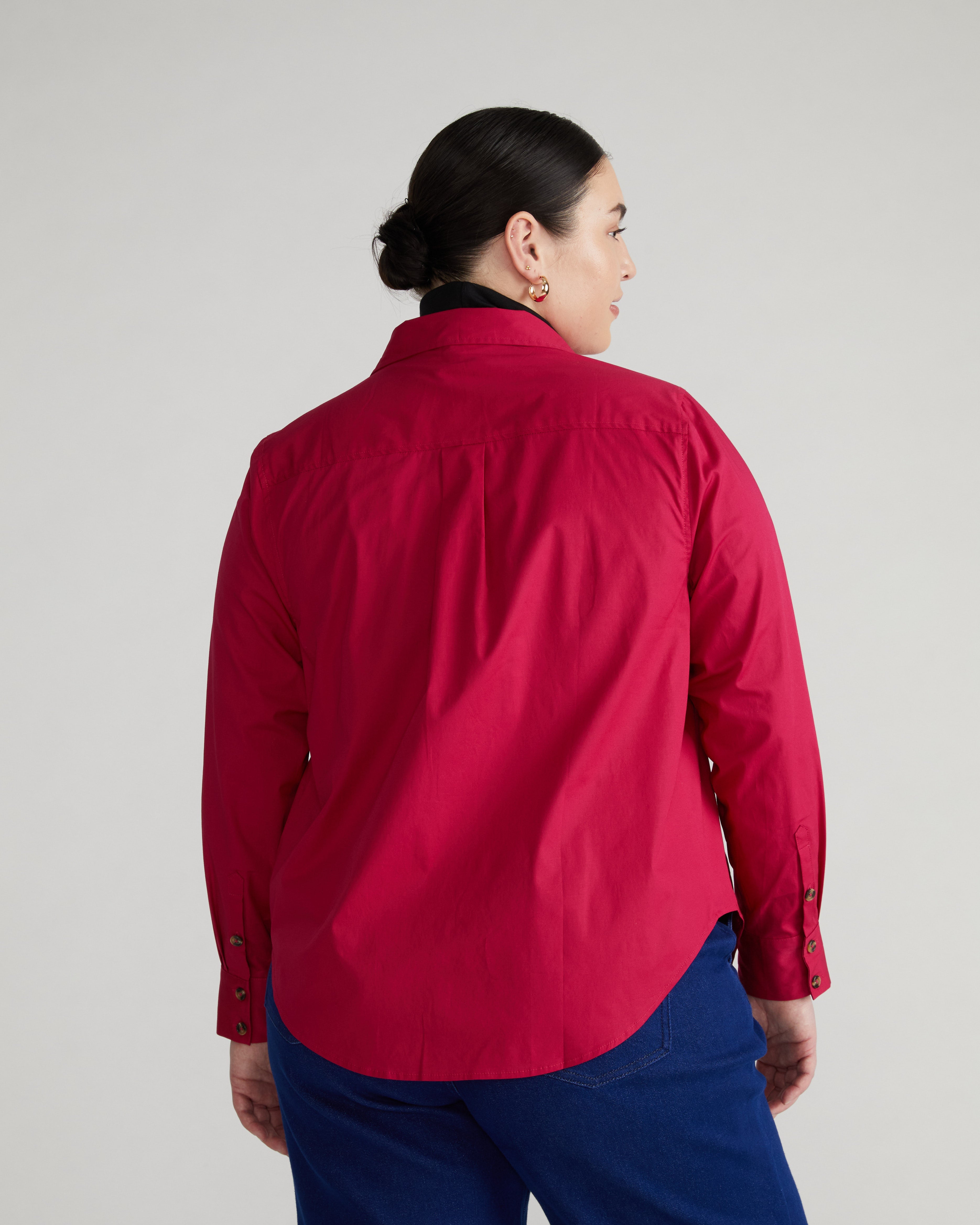 Elbe Stretch Poplin Shirt Classic Fit - Cerise