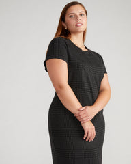 Executive Ponte Dress - Storm Houndstooth