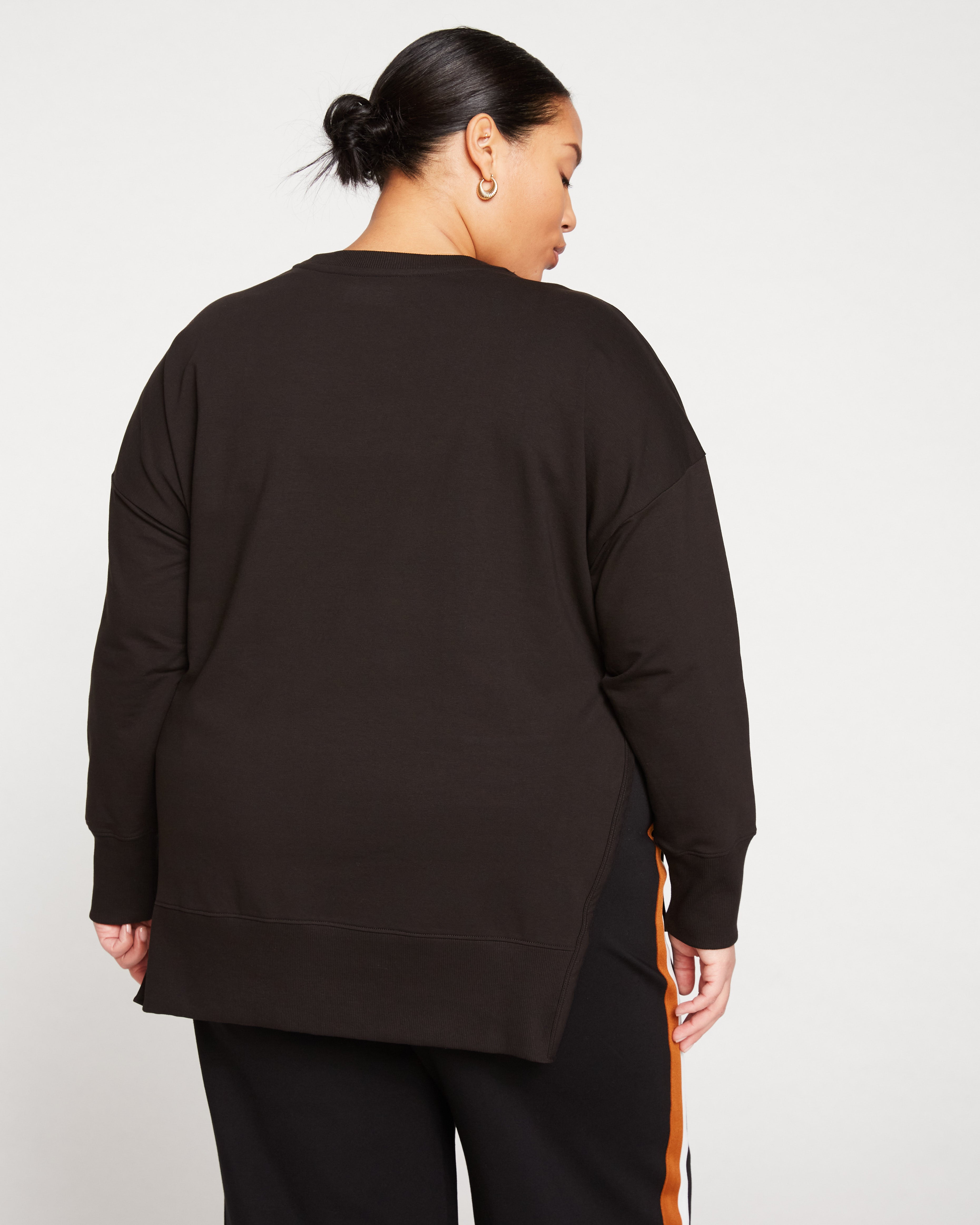 Fiona Side Slit Sweatshirt - Black