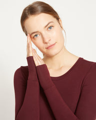 Foundation Long Sleeve Crew Neck Tee - Black Cherry