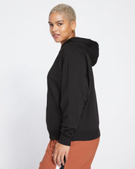 French Terry Pullover Hoodie - Black