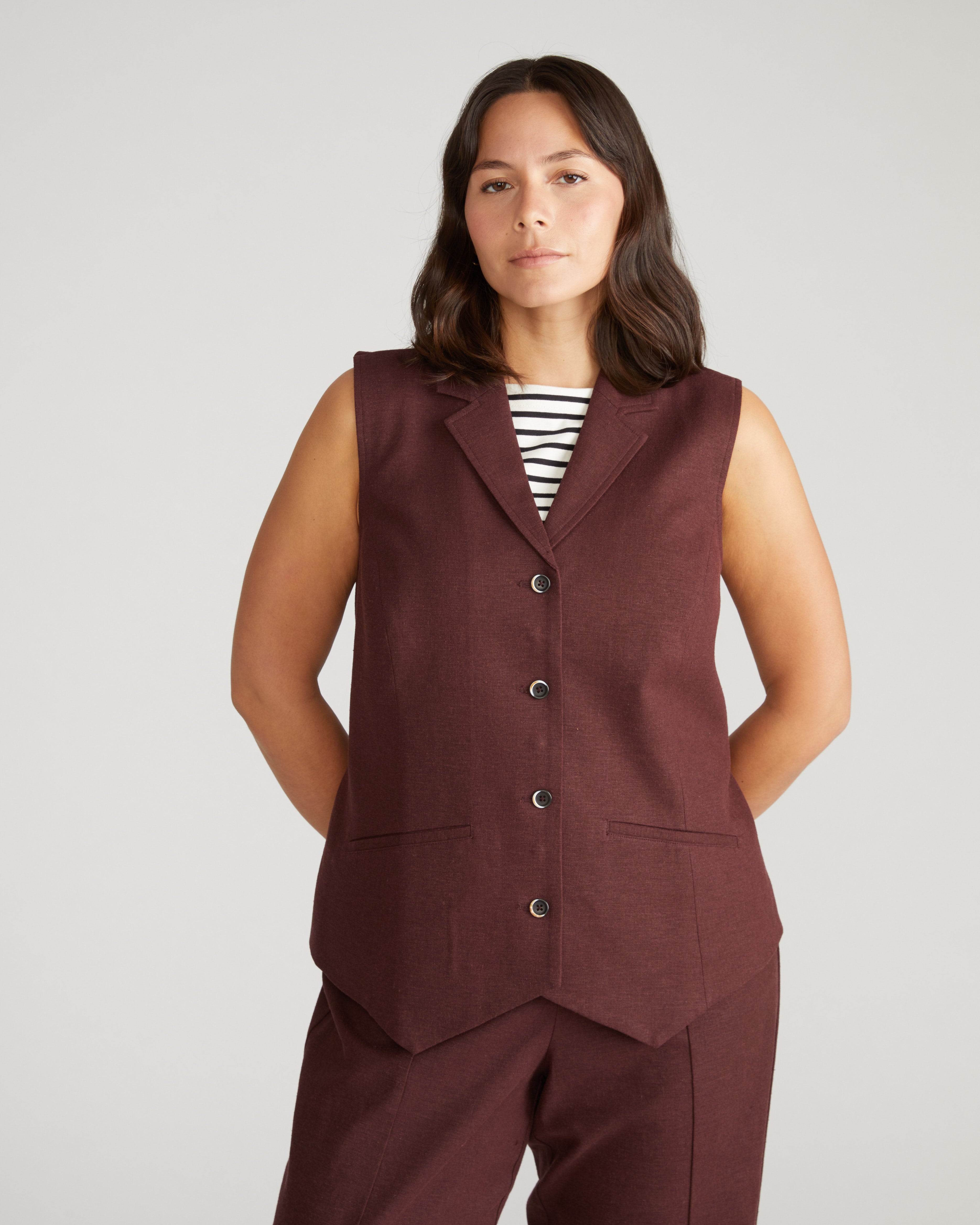 Hanover Linen Vest - Brulee