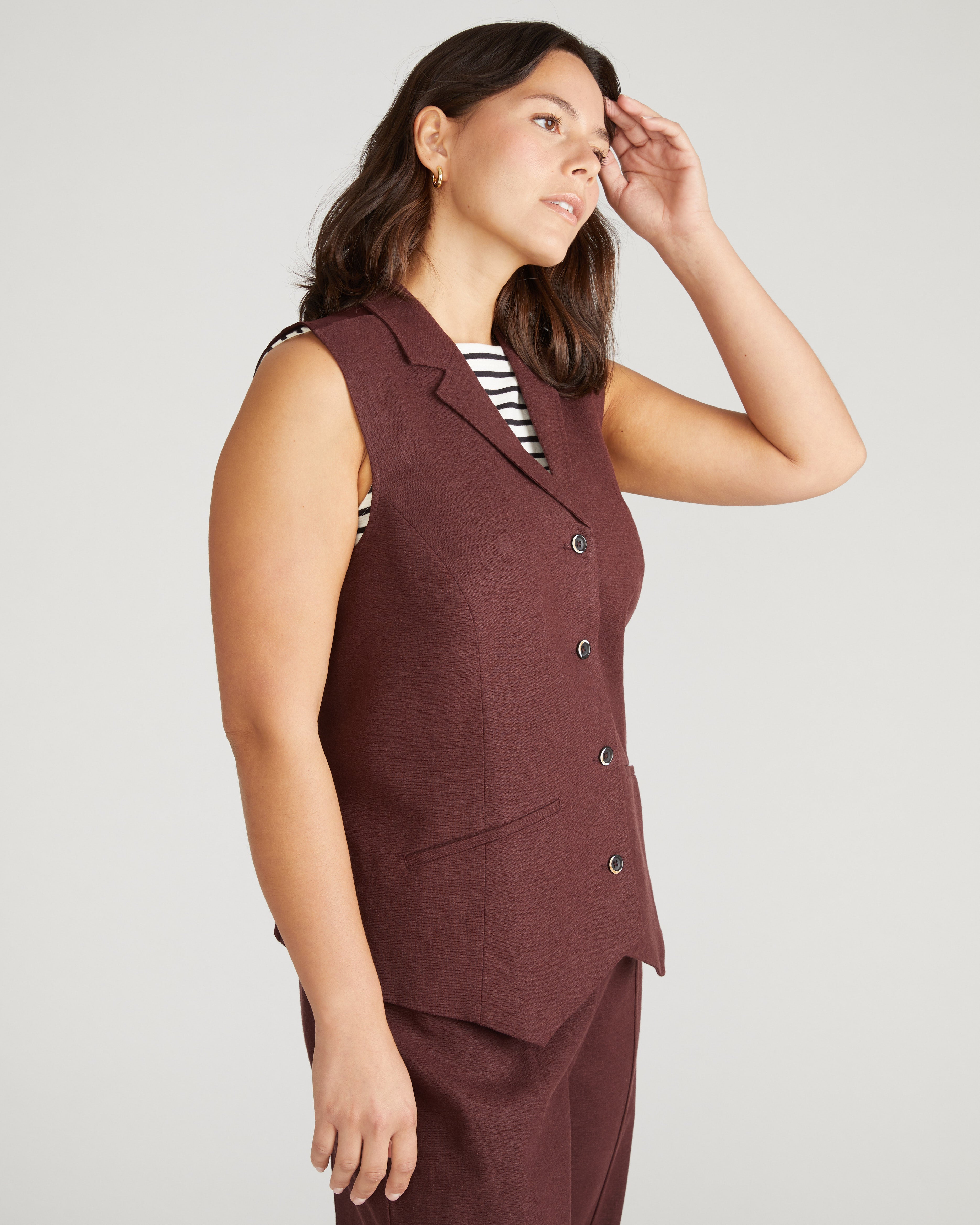 Hanover Linen Vest - Brulee