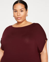 Helen Liquid Jersey Shift Dress - Black Cherry