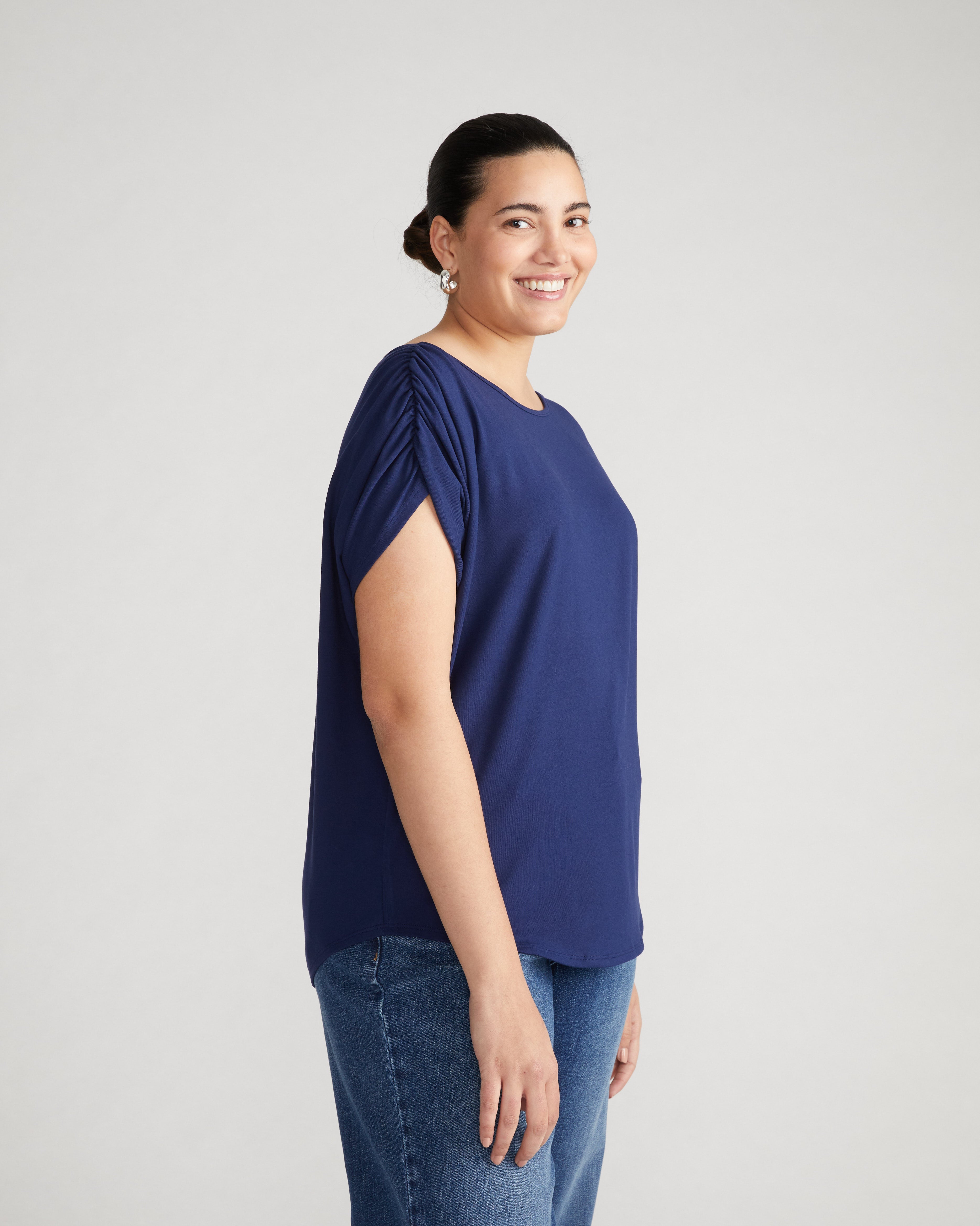 Helena Divine Jersey Gathered Tee - Cenote